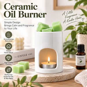 Modern Minimalist Ceramic Essential Oil Burner Cylinder Aromatherapy Fragrance Diffuser Porcelain <strong>Wax</strong> <strong>Melt</strong> <strong>Warmer</strong> for Home Decor - Product Image 1