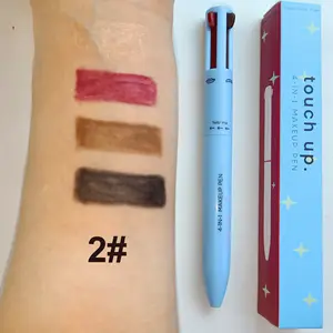 Nhãn hiệu riêng 4in1 trang điểm bút 4 nạp trang điểm Highlighter Lip Eye Liner lpiz de maquillaje 4 En 1 cảm ứng lên 4 trong 1 trang điểm bút