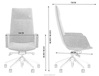 Chaise de bureau ergonomique à dossier haut, chaise de direction, chaise de patron, chaise de manager