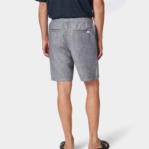 Shorts pour homme en mélange de lin et de coton, silhouette décontractée, tissu respirant, pour le travail à domicile, les voyages ou la détente du week-end - Product Image 4