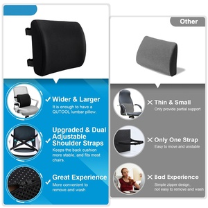 Orthopedic Designed Back Rest Office Chair Lumbar Support <b>Cushion</b> Relieve Back Pain Ergonomic <b>Memory</b> <b>Foam</b> Lumbar <b>Cushion</b> - Product Image 2