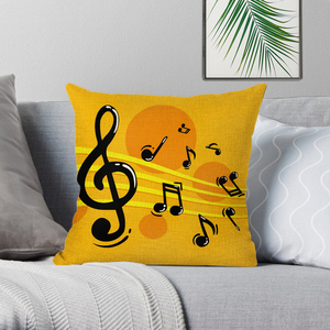 Nota Musical sublimación Retro <span class=keywords><strong>Piano</strong></span> <span class=keywords><strong>notas</strong></span> patrón impreso almohada sofá funda cojín - Product Image 3