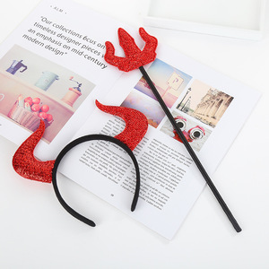 Diadema de <span class=keywords><strong>cuernos</strong></span> de <span class=keywords><strong>diablo</strong></span> <span class=keywords><strong>con</strong></span> horquilla, cómoda, para cosplay, fiestas, Halloween, juguete infantil, accesorio de disfraz - Product Image 1
