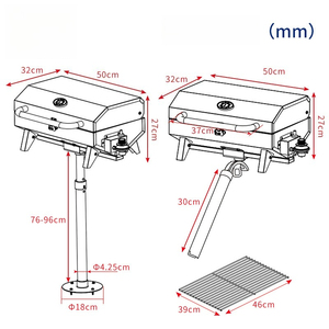 <span class=keywords><strong>Barbecue</strong></span> marin pour <span class=keywords><strong>bateau</strong></span> en acier inoxydable, grill au propane de table pliable avec option <span class=keywords><strong>charbon</strong></span> de bois et support inclinable - Product Image 4
