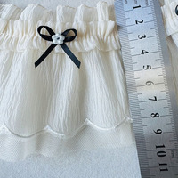 Dentelle personnalisée avec perles et paillettes, double couche de dentelle à volants en mousseline pour robe et robe de soirée