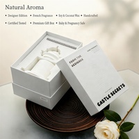 Bougie d'aromathérapie en cire de soja faite à la main, design château, bougie décorative dans un coffret cadeau, longue durée 20H pour chambre à coucher, salon
