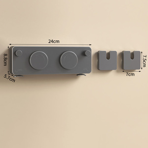 Double support mural rétractable intérieur/extérieur en acier inoxydable pour corde à linge Technique de pliage flexible en aluminium ABS - Product Image 1