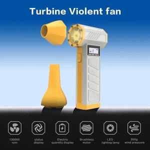 Souffleur d'air puissant Violent Fan 130 000 tr/min, souffleur turbo jet avec lumière LED et écran d'affichage, souffleur de poussière pour voiture, moteur sans balais - Product Image 2