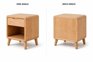 Mesita de Noche Moderna de Madera y Ratán con Estante de Almacenamiento, Mesa Auxiliar de Lujo para Dormitorio, Hogar, Hotel o Apartamento - Product Image 3