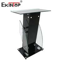 Ekintop Podium noir Bureau de l'école en verre Consultation Bureau d'accueil Chaire de conférence