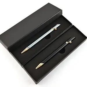 독특한 대각선 디자인 대칭 황동 알루미늄 볼트 전술 펜 세트 금속 서명 선물 펜 젤 잉크 펜 선물 상자