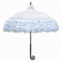 Parapluie pagode artisanal à poignée multicouche en dentelle, panneau en polyester, 8 baleines, design mignon pour la mode Lolita, le cosplay et les événements festifs