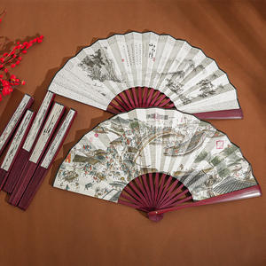 <span class=keywords><strong>Abanico</strong></span> Plegable Masculino de 10 Pulgadas, Estilo <span class=keywords><strong>Antiguo</strong></span> <span class=keywords><strong>Chino</strong></span>, Técnica de Impresión en Tela de Seda, Venta al por Mayor, Área Escénica - Product Image 2