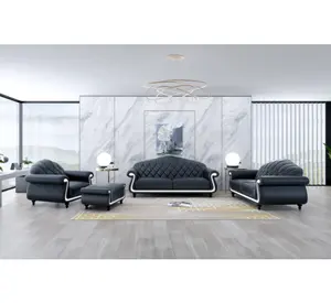 风格现代轻便豪华客厅沙发套装家具厂家价格供应商欧洲真皮沙发1套CN; 瓜