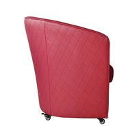 Canapés rouges pour salon, canapé moderne en cuir avec accoudoirs, fauteuil de salon, fauteuil de détente mobile avec roulettes
