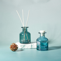 Bouteille de bâtons de parfum d'aromathérapie en verre 50ml 100ml 150ml Bouteille de diffuseur d'arôme de roseau en verre vide noir de luxe personnalisé
