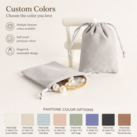 Pochette de rangement pour bijoux en velours avec logo personnalisé, fermeture à cordon réglable et options de taille personnalisées pour les bijoux