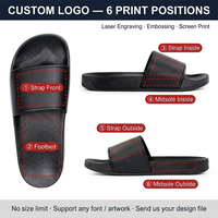 Pantoufles d'intérieur personnalisées en PVC avec logo imprimé par sublimation, emballage sur mesure, prix de gros compétitif