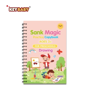 KEYBABY-Cuaderno de caligrafía con ranura mágica reutilizable, cuaderno de escritura a mano en inglés para preescolar, papel con logotipo personalizado - Product Image 2