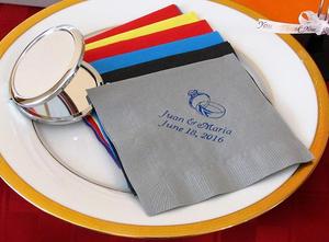 Offre Spéciale En Juillet En Gros De Haute Qualité Imprimé Serviettes Gris Personnalisé Mariage Serviettes En Papier Imprimé - Product Image 6