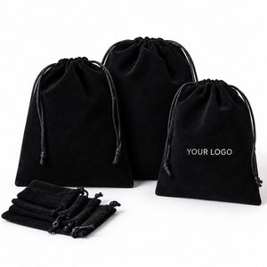 Pochette en velours doux avec cordon de serrage, logo personnalisé, sac d'emballage réutilisable pour bijoux, cosmétiques, câbles électroniques, cadeaux - Product Image 3