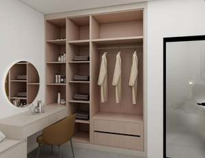 Armoires de rangement de chambre à coucher modernes et luxueuses sur mesure, meubles en mélamine durables et autonomes, style minimaliste pour un usage domestique - Product Image 4