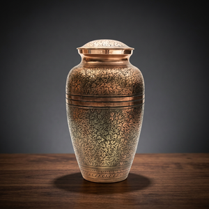 Urne commémorative en laiton, porte-bougie, vase funéraire en métal gravé floral pour hommage funéraire, artisanat indien, or 200 - Product Image 3