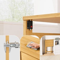 Bureau pliable en bambou pour gagner de la place, table d'écriture pliable pour petites pièces, appartement, bureau et chambre à coucher, bureau à domicile