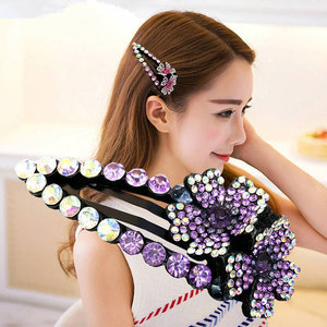 Pinza para el pelo Snap BB de moda, pinza coreana con flor y cristales brillantes para niñas - Product Image 2