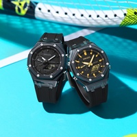 Montre de sport analogique-numérique pour femme SMAEL 8088, mouvement ESPON, 45 mm, étanche 5 ATM, chronographe lumineux, alarme, 304