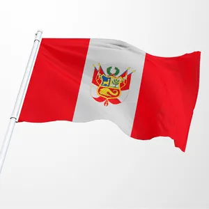 促销产品标志3x5ft升华标志横幅任何设计户外班德拉斯德佩斯定制秘鲁国旗