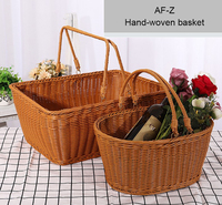 Panier à œufs en rotin tissé, pour le pain, les fruits et les légumes, avec poignée, ustensile de rangement, 1 pièce