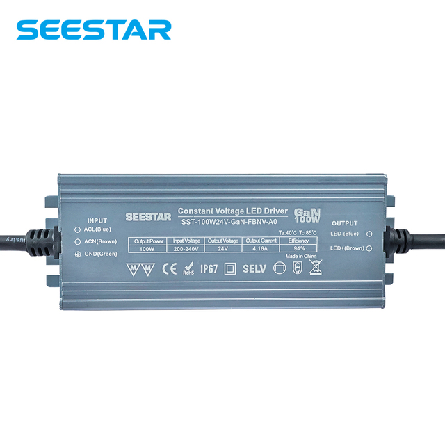 IP67 Waterproof Ultra Thin DC 24V Aluminum Casing Single Output LED Driver 100W with 5 Years Warranty for Industry