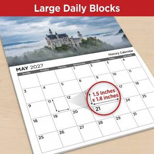Large 2027 Office Historical Scenery Relics Calendar <strong>Custom</strong> Printing Service <strong>Wall</strong> Calendar - Product Image 5