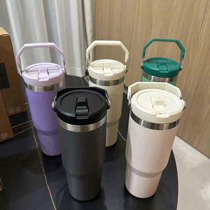 Durable <b>Large</b>-capacity Portable Handle 304 Stainless Steel Thermos Cup with 12-24 Hours Thermal Insulation Straw for Home Use - Product Image 5