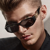 Lunettes de soleil tendance rétro polygonales en titane à petite monture UV400 pour femmes et hommes, pour la conduite et les activités de plein air