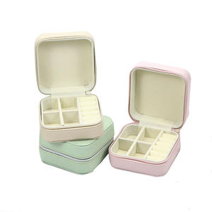 Mini ronde velours Joyero voyage boîte à bijoux en gros petit cadeau Logo personnalisé étui à bijoux organisateur - Product Image 5