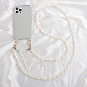 Bracelet de perles blanc chaîne à bandoulière <span class=keywords><strong>collier</strong></span> 120cm lanière étui de téléphone pour <span class=keywords><strong>iphone</strong></span> 14 <span class=keywords><strong>13</strong></span> 11 12 <span class=keywords><strong>Pro</strong></span> <span class=keywords><strong>Max</strong></span> Mini XR X XS 7 8 6 housse - Product Image 5