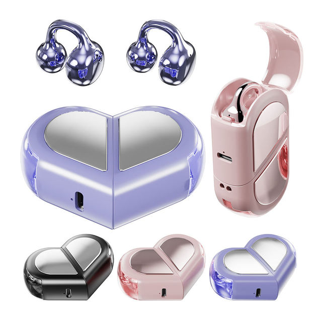 K521 Open Clip on Ear Wireless Earphones Detachable Transformable Heart Shape Audifonos OWS Sport Mini Bt 5.4 Headphones
