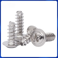 Vis autotaraudeuses en acier inoxydable 304 - Tête cruciforme, tête ronde, rondelle et entretoise à tête cylindrique à queue plate PWB, sans finition, métrique M17-M5