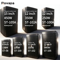 OEM ODM Enceinte professionnelle étanche pour extérieur, passive et active, 8, 10, 12, 15 pouces, 150W, 250W, 350W, 450W, 500W, en contreplaqué de bouleau