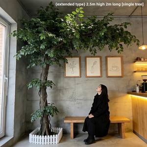 Grand Arbre Banyan Artificiel en Plastique, <span class=keywords><strong>Plante</strong></span> Verte Bionique pour Décoration, Mariage, Vitrine, Arbre à Vœux, Hôtel, Intérieur et Extérieur - Product Image 6