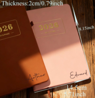 Agenda personnalisé A4 en cuir PU vierge avec sangle, calendrier et journal personnalisé 2026 avec impression de logo