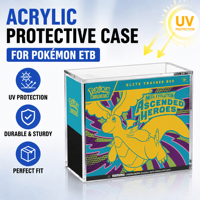 Boîte de Présentation Acrylique Pokemend Elite Trainer Box avec Couvercle Magnétique – Vitrine de Rangement ETB pour Boosters – Aimant Puissant – Protection pour Collection TCG