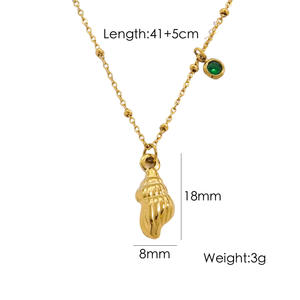 Edelstahl Summer Sea Element Halskette Strand Starfish Dolphin Conch Shell Anhänger Halskette mit Geburts stein - Product Image 5