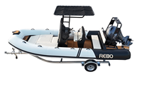 Bateau pneumatique RIB 600 à double coque en aluminium Hypalon/PVC avec T-TOP, certifié CE, Allemagne, 20 pieds