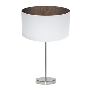 Lampada da Tavolo 1xE27 Nichel/Bianco-Ossido, 63x30x30 cm, Ideale per Illuminazione Decorativa e Funzionale in Spazi Interni. - Product Image 1