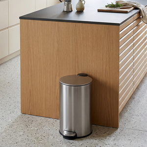 Contenedor <span class=keywords><strong>de</strong></span> Residuos <span class=keywords><strong>de</strong></span> Cocina, <span class=keywords><strong>Cubo</strong></span> <span class=keywords><strong>de</strong></span> <span class=keywords><strong>Basura</strong></span> Metálico Reciclable, Redondo, con Pedal - Product Image 5