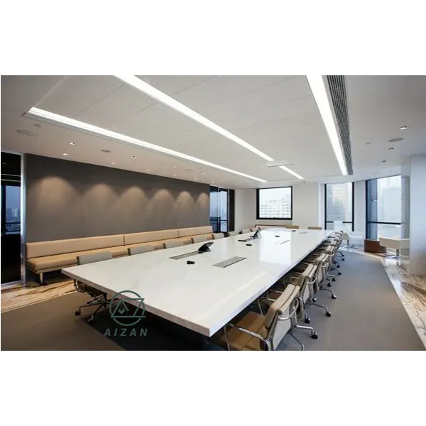 Bàn hội nghị màu trắng bóng 16 chỗ 18 chỗ ngồi bàn họp thiết kế hiện đại cho phòng họp