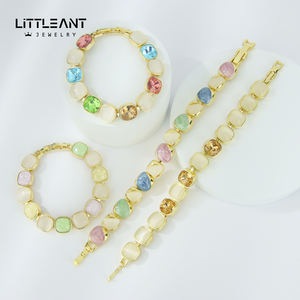 Bracciale in Oro 14k dal Design Esclusivo ed Elegante, Romantico con Smalto e Pietre Colorate Miste, Bracciali da Donna all'Ingrosso - Product Image 6